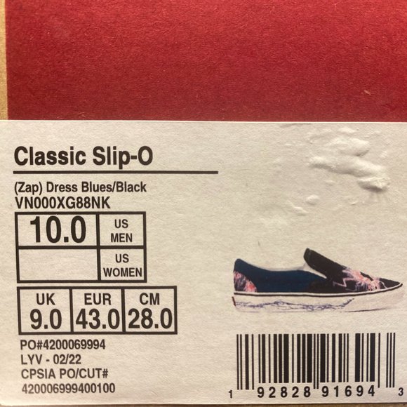 Vans Classic Slip On Zap Dress Blues Black Sz US 10 Men VN000XG88NK Glow In Dark - Picture 5 of 16